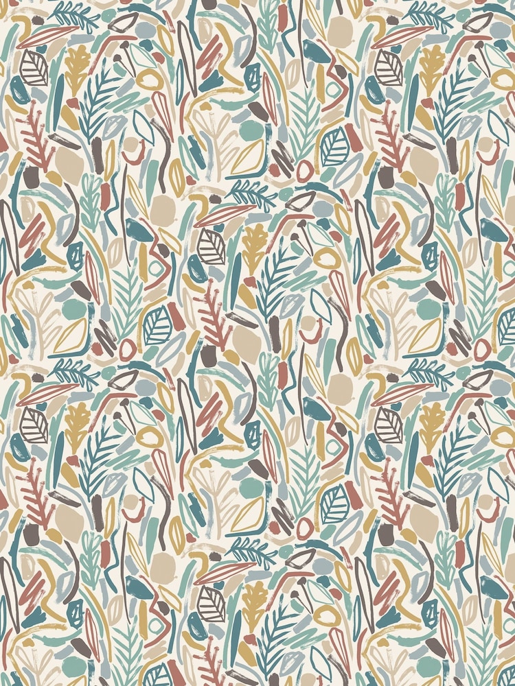 Ohpopsi Teal and Cinnamon Verdure 10M Wallpaper - Image 2 of 2
