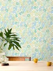 Ohpopsi Teal Flora 10M Wallpaper - Image 1 of 2