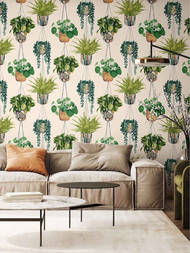 Ohpopsi Sage and Cider Houseplant 10M Wallpaper - Image 1 of 2