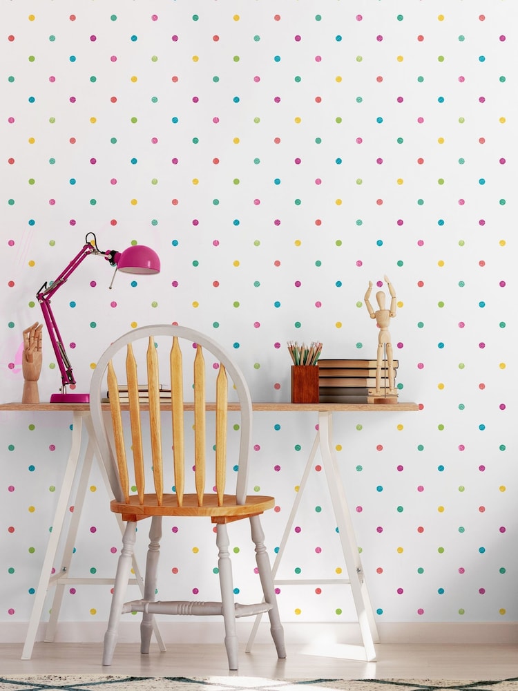 Ohpopsi Emerald and Cerise Doodle Spot 10M Wallpaper - Image 1 of 2