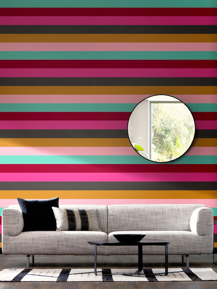 Ohpopsi Hot Magenta Rainbow Bloc 10M Wallpaper - Image 1 of 2