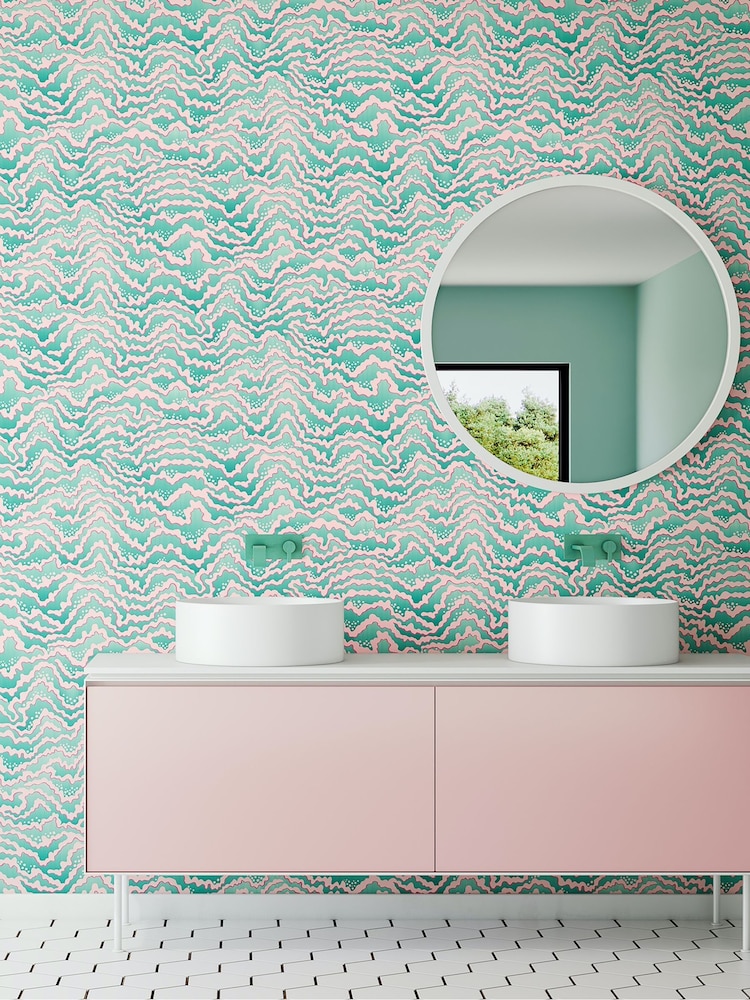 Ohpopsi Bubblegum and Mint Contour 10M Wallpaper - Image 1 of 3