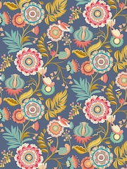 Ohpopsi Royal Blue and Gold Ichika Trail 10M Wallpaper - Image 2 of 2