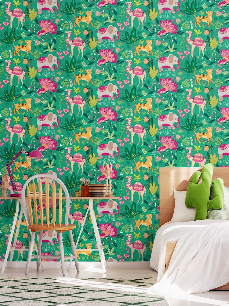 Ohpopsi Emerald Twist Samba Safari 10M Wallpaper - Image 1 of 3
