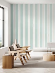 Ohpopsi Wedgewood Wide Multi Stripe 10M Wallpaper - Image 1 of 3