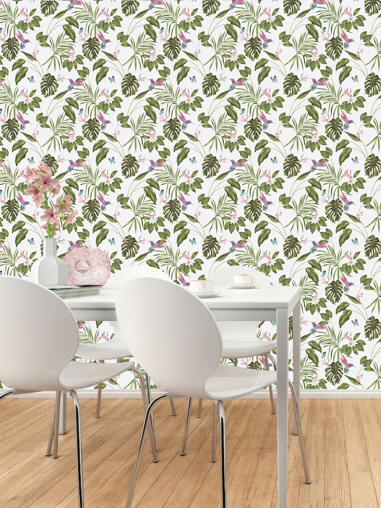 Ohpopsi Wilderness White Hummingbird 10M Wallpaper - Image 1 of 3 Ohpopsi Wilderness White Hummingbird 10M Wallpaper - Image 1 of 3
