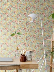 Ohpopsi Coral and Sky Flora Ditsy 10M Wallpaper - Image 1 of 2