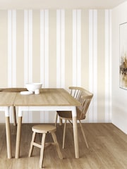 Ohpopsi Oatmeal Wide Multi Stripe 10M Wallpaper - Image 1 of 3