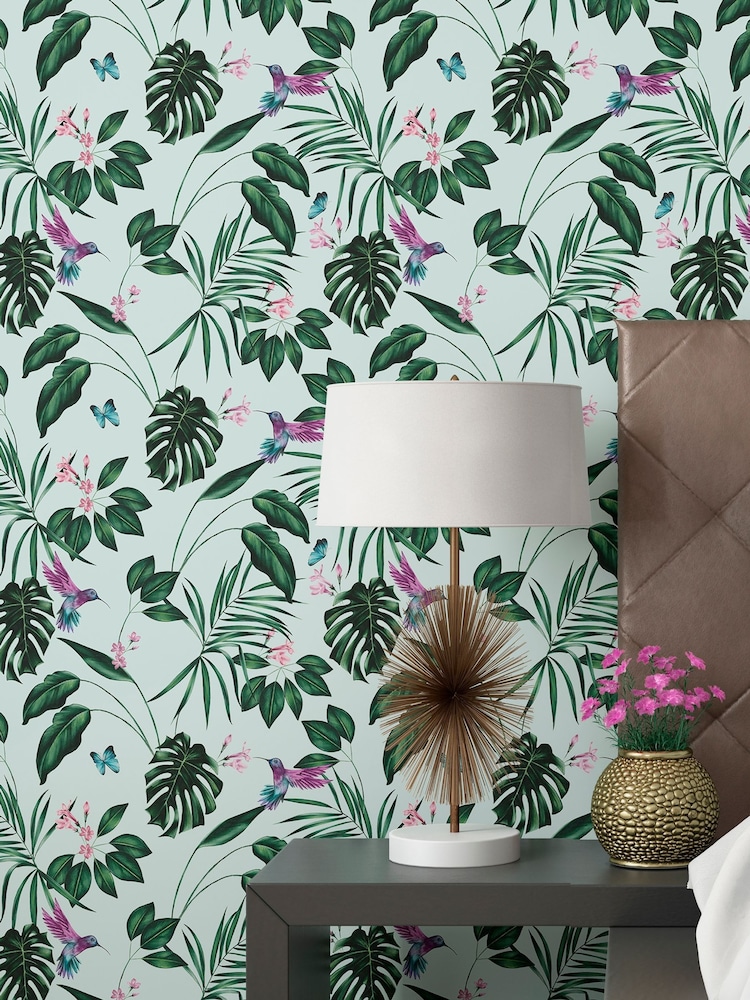 Ohpopsi Duck Egg Hummingbird 10M Wallpaper - Image 1 of 3