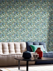Ohpopsi Cerulean Flora Ditsy 10M Wallpaper - Image 1 of 2