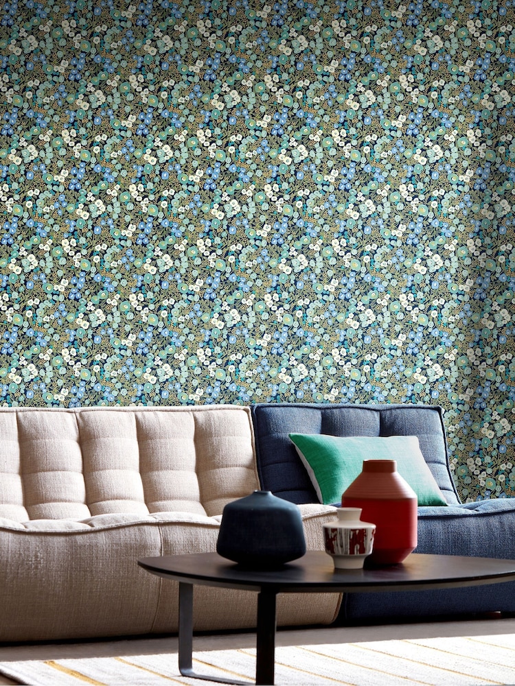Ohpopsi Cerulean Flora Ditsy 10M Wallpaper - Image 1 of 2