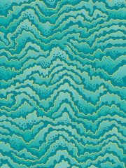 Ohpopsi Turquoise and Lemon Contour 10M Wallpaper - Image 2 of 2