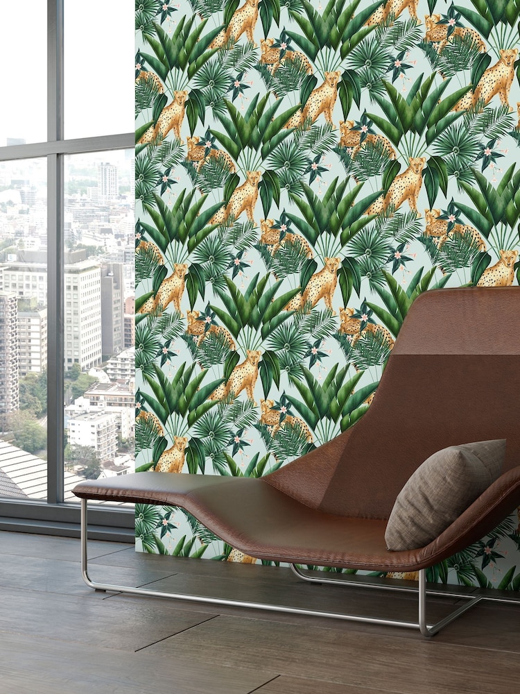 Ohpopsi Duck Egg Jungle Cheetah 10M Wallpaper - Image 2 of 3