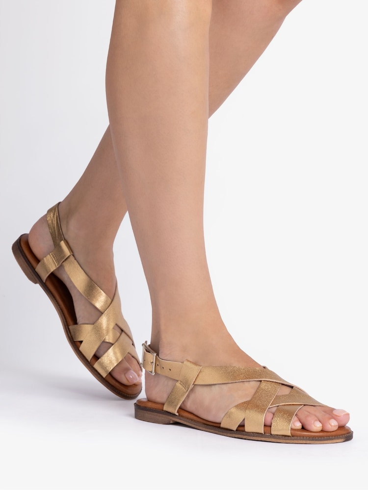 Penelope Chilvers Gold Buttercup Leather Sandals - Image 1 of 5