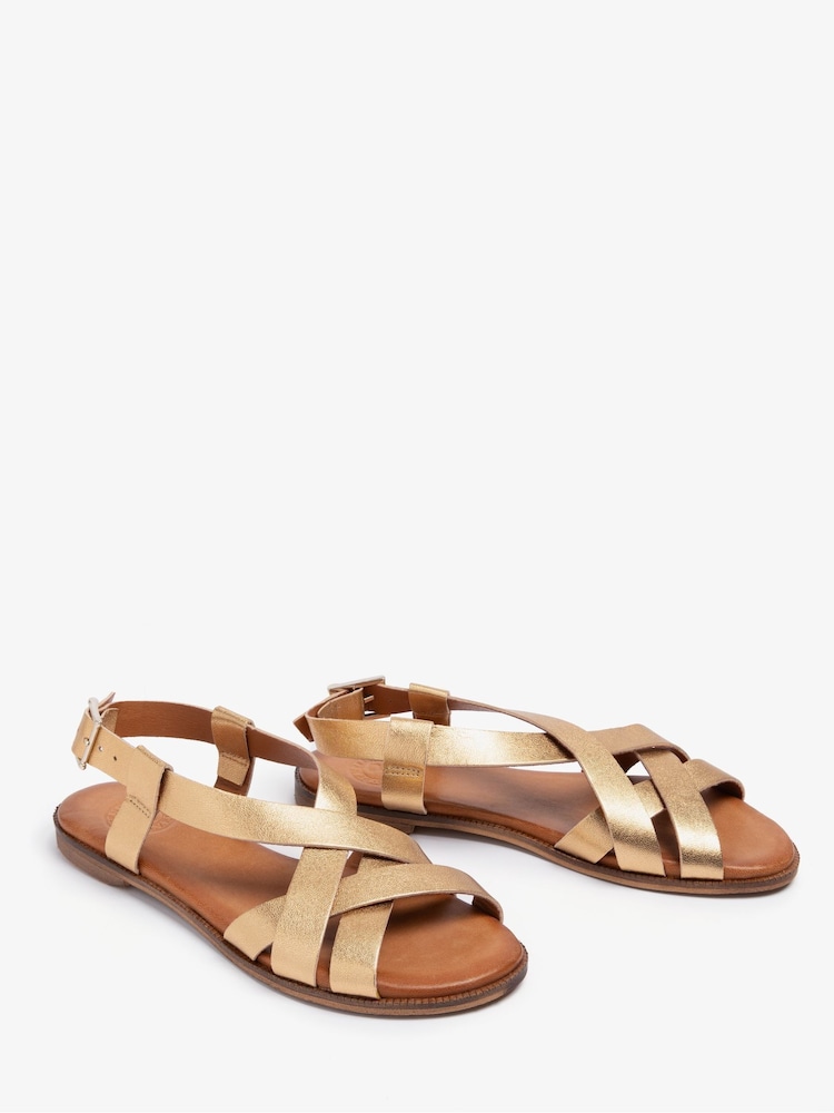 Penelope Chilvers Gold Buttercup Leather Sandals - Image 3 of 5
