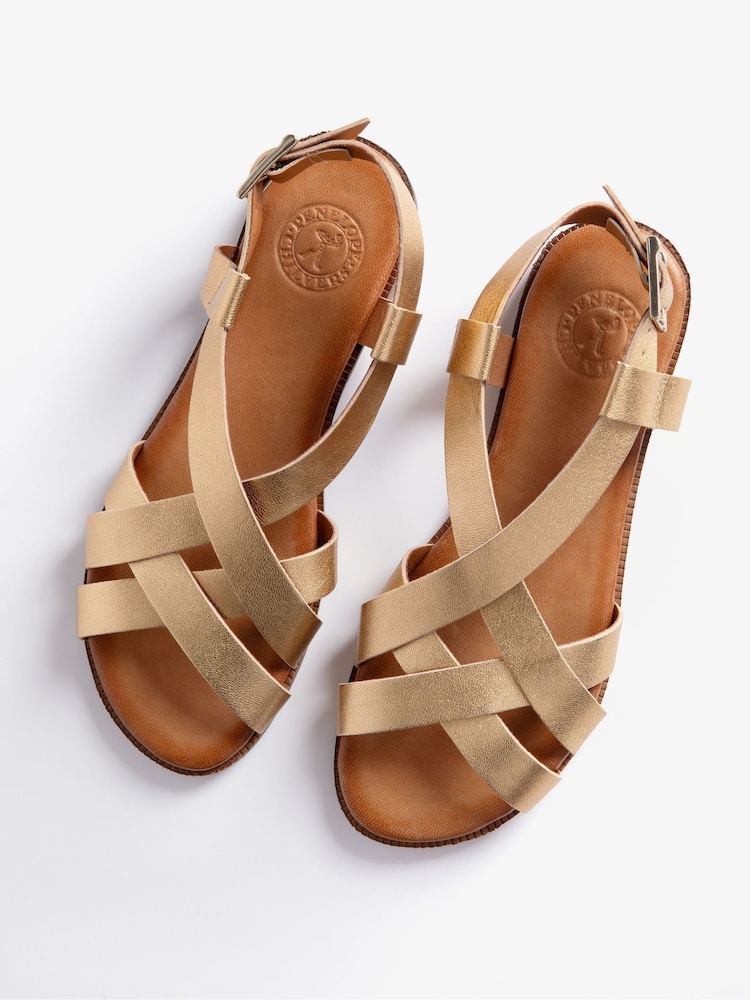 Penelope Chilvers Gold Buttercup Leather Sandals - Image 4 of 5