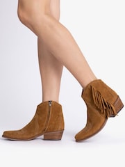 Penelope Chilvers Natural Betty Suede Fringe Boots - Image 1 of 5