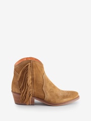 Penelope Chilvers Natural Betty Suede Fringe Boots - Image 2 of 5