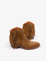 Penelope Chilvers Natural Betty Suede Fringe Boots - Image 4 of 5