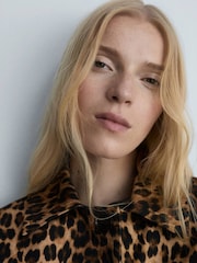 Mango Brown Leopard Straight Coat - Image 5 of 7