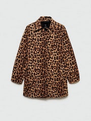 Mango Brown Leopard Straight Coat - Image 6 of 7