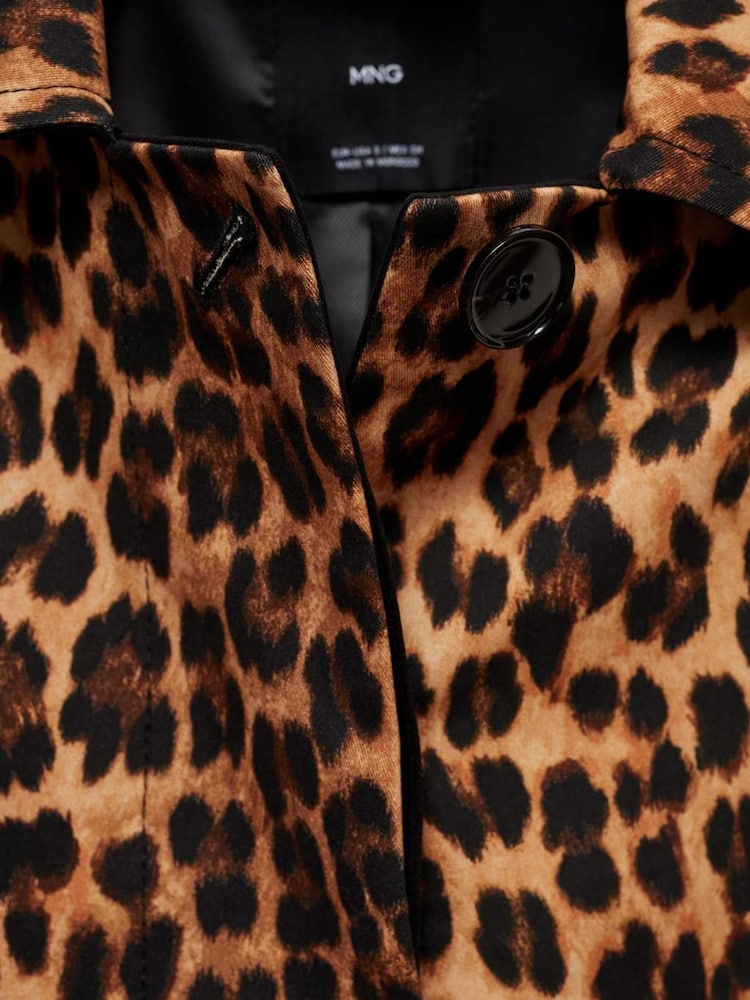Mango Brown Leopard Straight Coat - Image 7 of 7 Mango Brown Leopard Straight Coat - Image 7 of 7