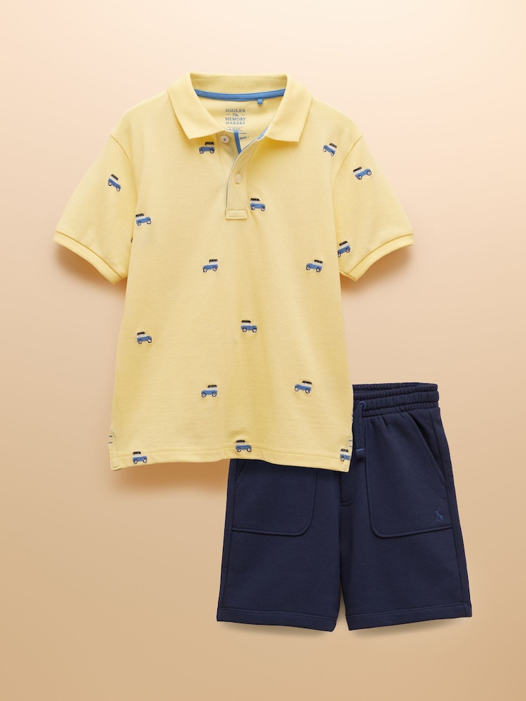 Joules Woody Yellow Polo Shirt and Shorts Set - Image 1 of 7 Joules Woody Yellow Polo Shirt and Shorts Set - Image 1 of 7