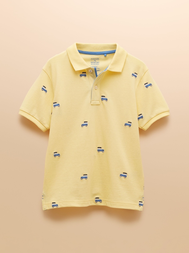 Joules Woody Yellow Polo Shirt and Shorts Set - Image 2 of 7