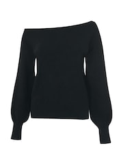Threadbare Black Slash Neck Knitted Jumper 2 Pack - Image 4 of 4