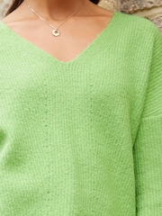 Threadbare Green Ribbed V-Neck Jumper - Image 5 of 5