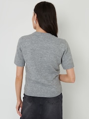 Threadbare Grey Short Sleeve Knitted T-Shirt - Image 2 of 3