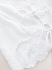 White Embroidered 100% Cotton Summer Waistcoat - Image 6 of 7