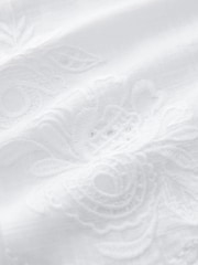 White Embroidered 100% Cotton Summer Waistcoat - Image 7 of 7