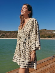 Cream/Black 100% Cotton Playsuit - Image 1 of 7