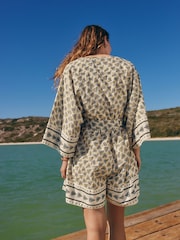 Cream/Black 100% Cotton Playsuit - Image 3 of 7