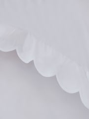 Set of 2 White 200 Thread Count Scallop Pillowcases - Image 2 of 3