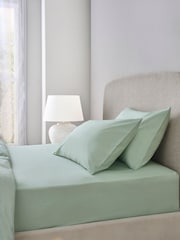 Sage Green Cool Touch 200 Thread Count Deep Fitted Bed Sheet - Image 1 of 3
