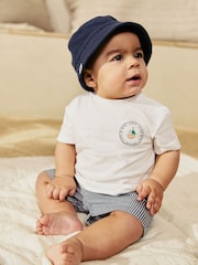 Navy/White 100% Cotton Baby Bucket Hats 2 Pack (0mths-2yrs) - Image 3 of 8