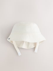 Navy/White 100% Cotton Baby Bucket Hats 2 Pack (0mths-2yrs) - Image 5 of 8