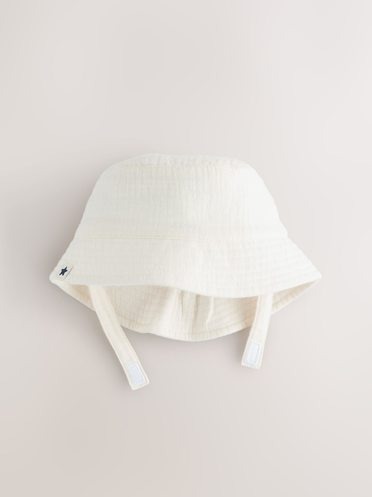 Navy/White 100% Cotton Baby Bucket Hats 2 Pack (0mths-2yrs) - Image 5 of 8