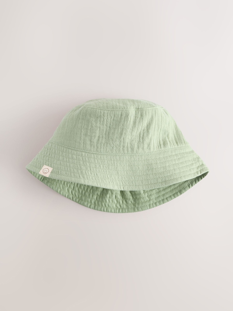 Sage Green And Stripe 100% Cotton Baby Bucket Hats 2 Pack (0mths-2yrs) - Image 2 of 7