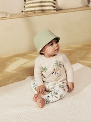 Sage Green And Stripe 100% Cotton Baby Bucket Hats 2 Pack (0mths-2yrs) - Image 4 of 7