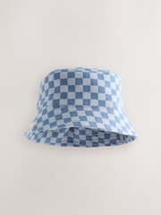 Damier Orange Rayure / Bleu - Lot de 2 chapeaux de seau bébé (0 mois à 2 ans) - Image 4 de 4