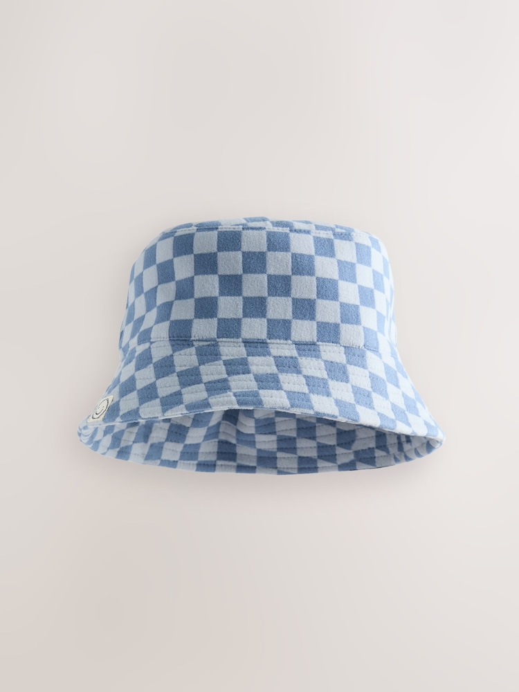 Damier Orange Rayure / Bleu - Lot de 2 chapeaux de seau bébé (0 mois à 2 ans) - Image 4 de 4