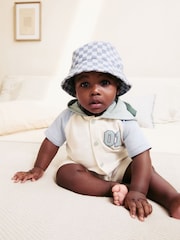 Orange Stripe / Blue Checkerboard Baby Bucket Hats 2 Pack (0mths-2yrs) - Image 5 of 6