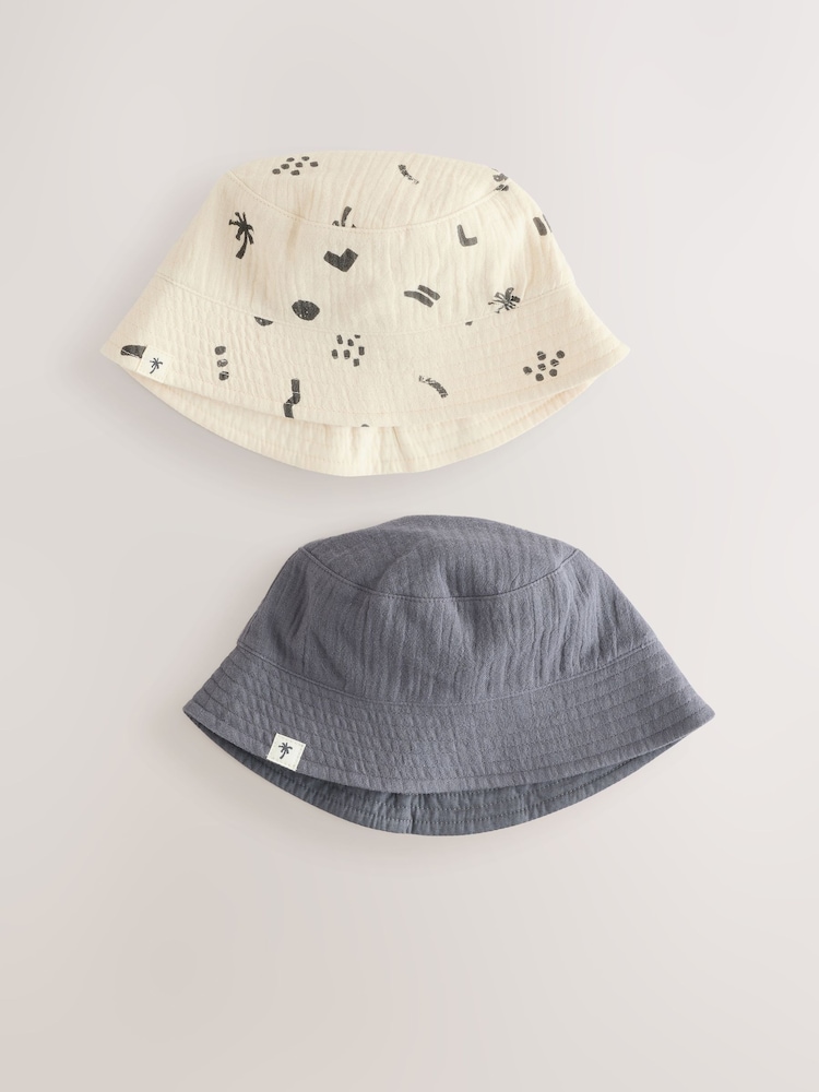 Gris de charbon de bois - Lot de 2 chapeaux de seau bébé (0 mois à 2 ans) - Image 1 of 5