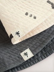 Gris de charbon de bois - Lot de 2 chapeaux de seau bébé (0 mois à 2 ans) - Image 4 de 5