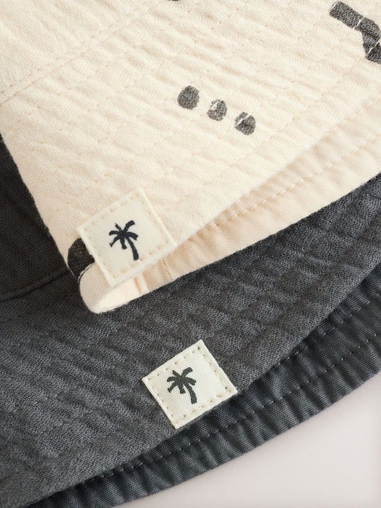 Gris de charbon de bois - Lot de 2 chapeaux de seau bébé (0 mois à 2 ans) - Image 4 of 5