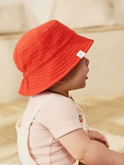Rouge et imprimé étoile - Lot de 2 chapeaux de seau bébé (0 mois à 2 ans) - Image 4 de 6