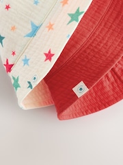 Rouge et imprimé étoile - Lot de 2 chapeaux de seau bébé (0 mois à 2 ans) - Image 5 de 6